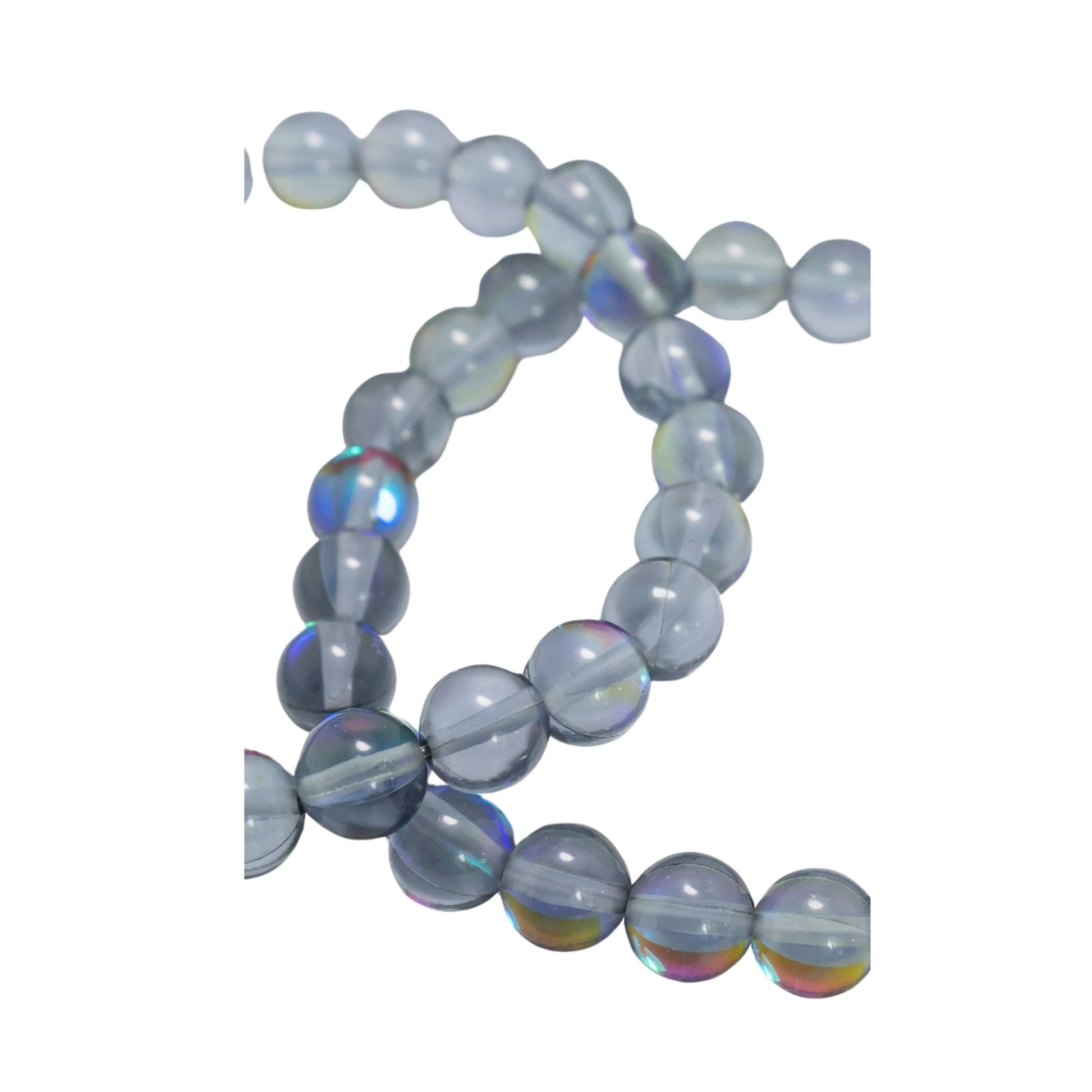 Black Aura Quartz Bracelet-Gemstone Jewelry This bracelet is made with black aura quartz and stretchy elastic. Although the name of the stone is black aura quartz, be reassured that the beads are beautiful blue in color. Packaging: This bracelet will come