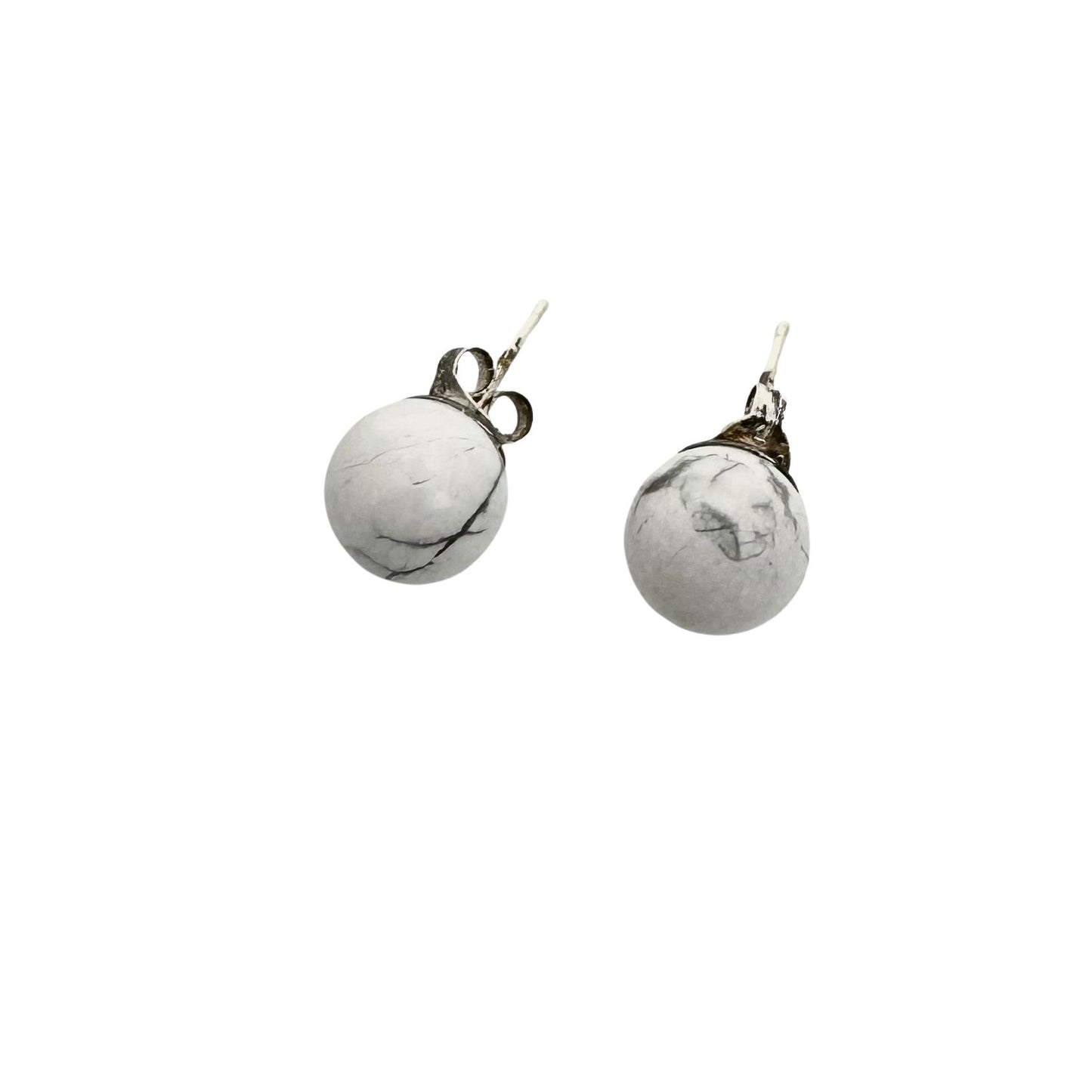 Howlite Earrings, Sterling Silver-Gemstone Jewelry