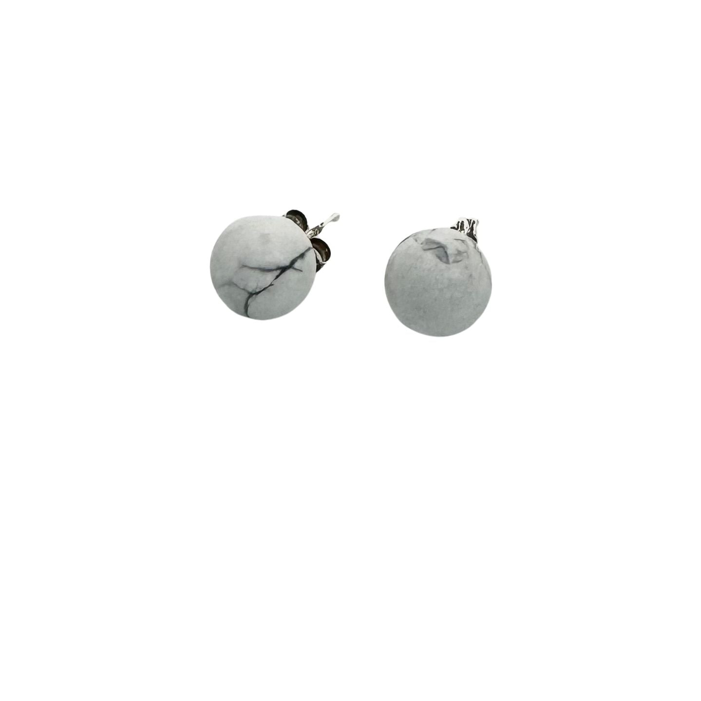 Howlite Earrings, Sterling Silver-Gemstone Jewelry