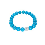 Turquoise Howlite & Natural Howlite Bracelet-Gemstone Jewelry