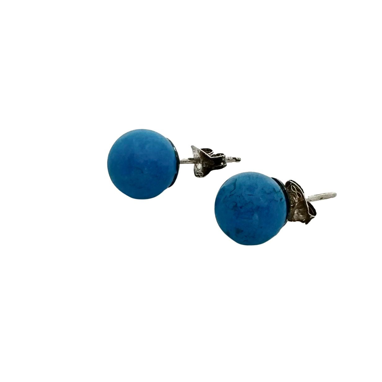 Turquoise Howlite Earrings, Sterling Silver-Gemstone Jewelry