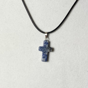 Sodalite Cross Pendant-Gemstone Jewelry