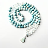 Larimar Mala Necklace-Gemstone Jewelry