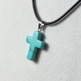 Turquoise Howlite Cross Pendant-Gemstone Jewelry