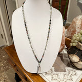 Prehnite & Fancy Jasper Mala Necklace-Gemstone Jewelry
