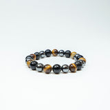 Power Bracelet-Tiger Eye, Hematite & Rainbow Obsidian-Gemstone Jewelry