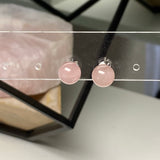 Rose Quartz Earrings, Sterling Silver-Gemstone Jewelry