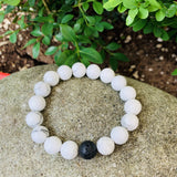 Howlite & Lava Stone Bracelet, Aromatherapy-Gemstone Jewelry