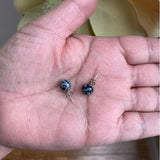 Snowflake Obsidian Earrings, Sterling Silver-Gemstone Jewelry